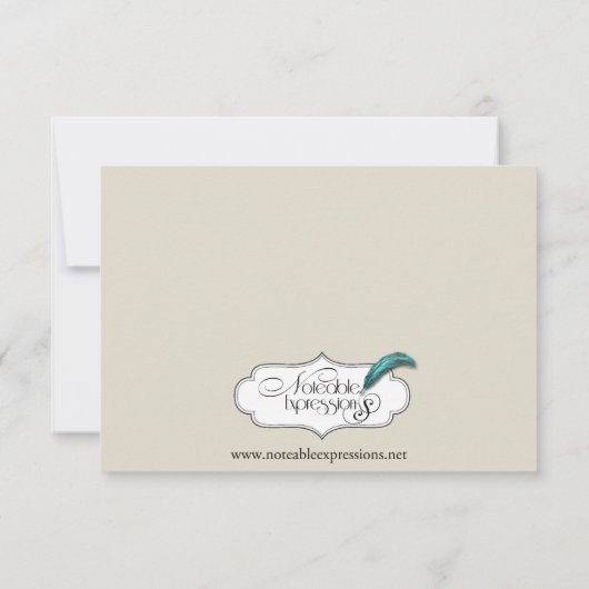 グリーンウェディングレセプションでオークの木のプランテーション 招待状 (裏面)