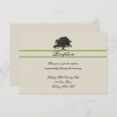 グリーンウェディングレセプションでオークの木のプランテーション 招待状 (正面/裏面)