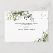 グリーンウェディングレセプションカード エンクロージャーカード (裏面)