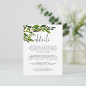 グリーンウェディング招待状セット 付属カード エンクロージャーカード (スタンド正面)