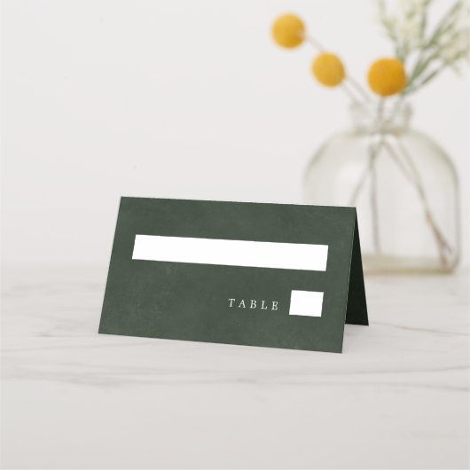 グリーンウェディング エレガント タイポグラフィー クラシック プレイスカード (正面)