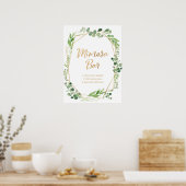 グリーンウェディング カードとギフトのパーティーサイン ポスター (キッチン)