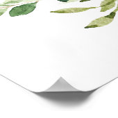 グリーンウェディング カードとギフトのパーティーサイン ポスター (角)