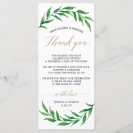 グリーンウェディング サンクス プレイカード
