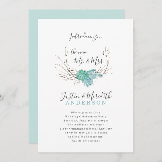 グリーンウェディング セレブレーションパーティーのみ 招待状 (正面/裏面)