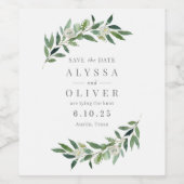 グリーンウェディング セーブ・ザ・デート ボトルラベル ワインラベル (シングルラベル)