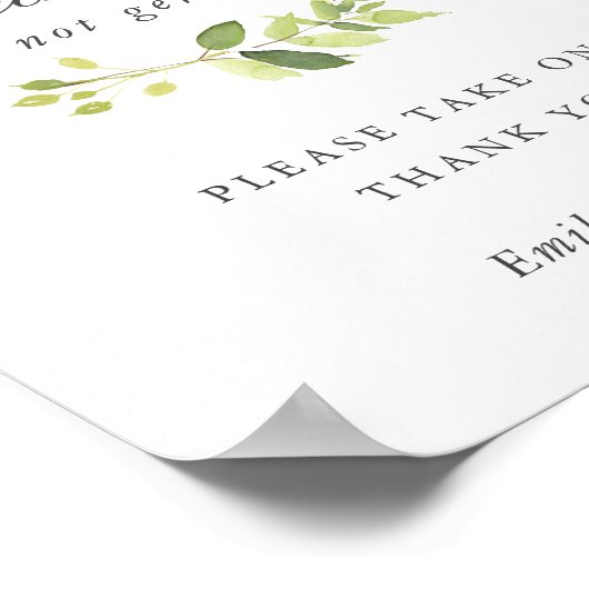 グリーンウェディング ブライダルシャワー フェイスマスク サイン (角)