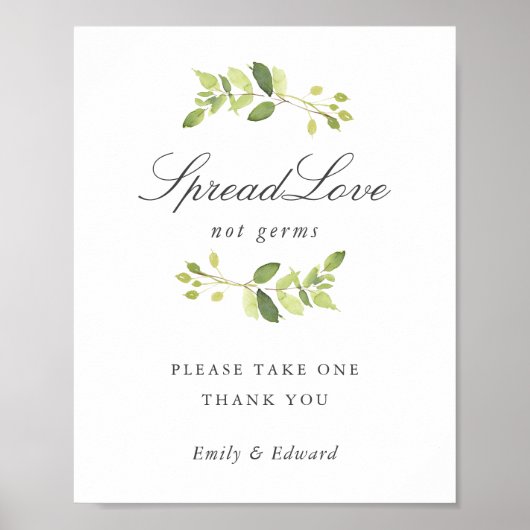 グリーンウェディング ブライダルシャワー フェイスマスク サイン (正面)