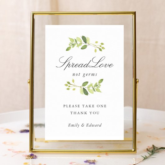 グリーンウェディング ブライダルシャワー フェイスマスク サイン