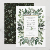 グリーンウェディング 招待状 (正面/裏面)