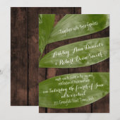 グリーンウェディング 現代の招待状 花嫁 & 花婿 招待状 (正面/裏面)