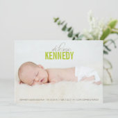 グリーンウェルカムベビーフォトベビー誕生のお知らせ 案内状 (スタンド正面)