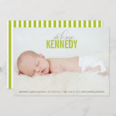 グリーンウェルカムベビーフォトベビー誕生のお知らせ 案内状 (正面/裏面)
