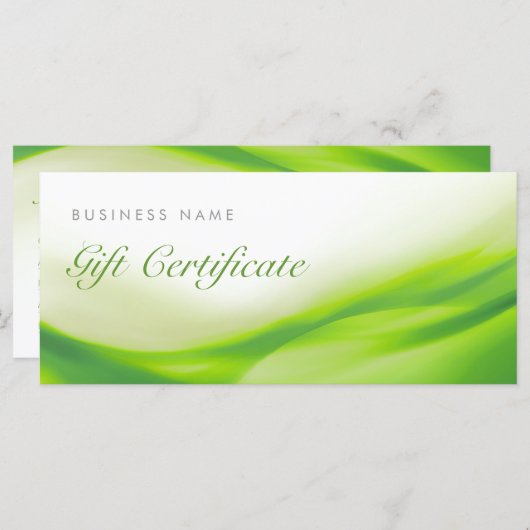 グリーンウェーブギフトカード証明書 (正面/裏面)