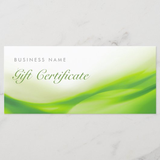 グリーンウェーブギフトカード証明書 (正面)