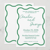 グリーンウェーレトロ結婚式招待状 招待状 (正面/裏面)