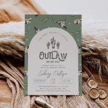 グリーンウエスタンベビーシャワー招待状