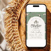 グリーンウエスタンベビーシャワー招待状 招待状