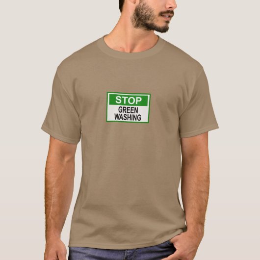 グリーンウォッシング反対のサイン Tシャツ (正面)