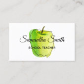 グリーンウォーグラデーションターカラーアップルスクール先生 名刺 (正面)