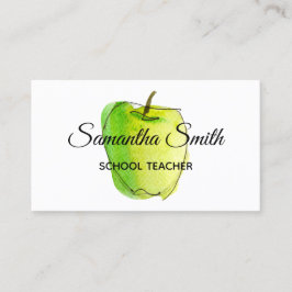 グリーンウォーグラデーションターカラーアップルスクール先生 名刺