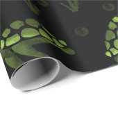 グリーンウォーグラデーションターカラーウミガメプリント ラッピングペーパー (ロールコーナー)