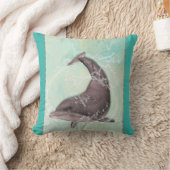 グリーンウォーターのまわりにで泳カッコいいぐイルカ クッション (ブランケット)