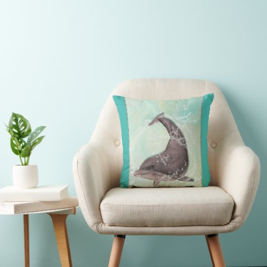 グリーンウォーターのまわりにで泳カッコいいぐイルカ クッション (椅子)