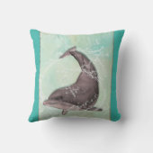 グリーンウォーターのまわりにで泳カッコいいぐイルカ クッション (裏面)