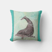 グリーンウォーターのまわりにで泳カッコいいぐイルカ クッション (正面)