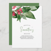 グリーンウォーターのカラーブライダルシャワー招待状 招待状 (正面/裏面)