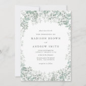 グリーンウォーターのカラーリーフミニマル結婚リスト 招待状 (正面)