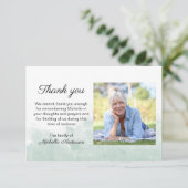 グリーンウォーターのカラー写真葬式サンキューカード サンキューカード (スタンド正面)