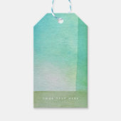 グリーンウォーターのカラー抽象芸術名前をカスタムする印刷 ギフトタグ (正面)