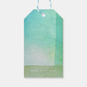 グリーンウォーターのカラー抽象芸術名前をカスタムする印刷 ギフトタグ (裏面)