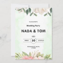 グリーンウォーターのカラー結婚式招待状 招待状