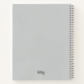 グリーンウォーターの色サーディンアートカスタムモノグラム名 ノートブック (裏面)