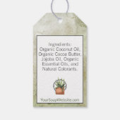 🌿グリーンウォーターの色合いハーブ石鹸 ギフトタグ (裏面)