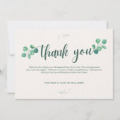 グリーンウォーターエレガントカ素朴ラ結婚ーの サンキューカード (正面)