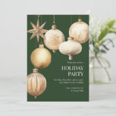 グリーンウォーターオーナメントホリデークリスマスパーティー 招待状 (スタンド正面)
