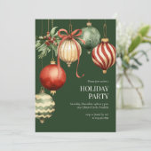 グリーンウォーターオーナメントホリデークリスマスパーティー 招待状 (スタンド正面)