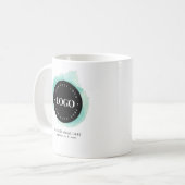 グリーンウォーターカスタムカラー企業ロゴ文字 コーヒーマグカップ (正面左)