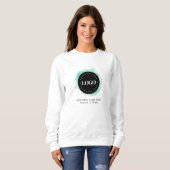 グリーンウォーターカスタムカラー企業ロゴ文字 スウェットシャツ (正面フル)