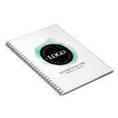 グリーンウォーターカスタムカラー企業ロゴ文字 ノートブック (右側)