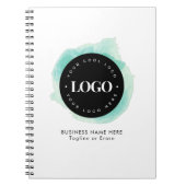 グリーンウォーターカスタムカラー企業ロゴ文字 ノートブック (正面)