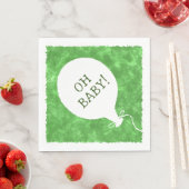 グリーンウォーターカスタムカラー文字ベビーシャワーOhベビー スタンダードランチョンナプキン (インサイチュ)