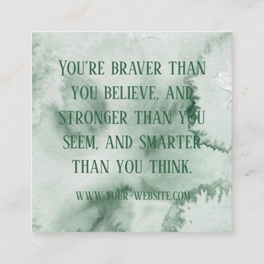 グリーンウォーターカスタムカラー確認カード スクエア名刺 (裏面)