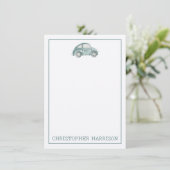 グリーンウォーターカラーのヴィンテージ レトロ バギー バグ カー (スタンド正面)