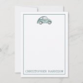 グリーンウォーターカラーのヴィンテージ レトロ バギー バグ カー (正面)