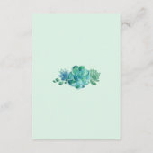 グリーンウォーターカラーの多肉植物の結婚式情報 エンクロージャーカード (裏面)